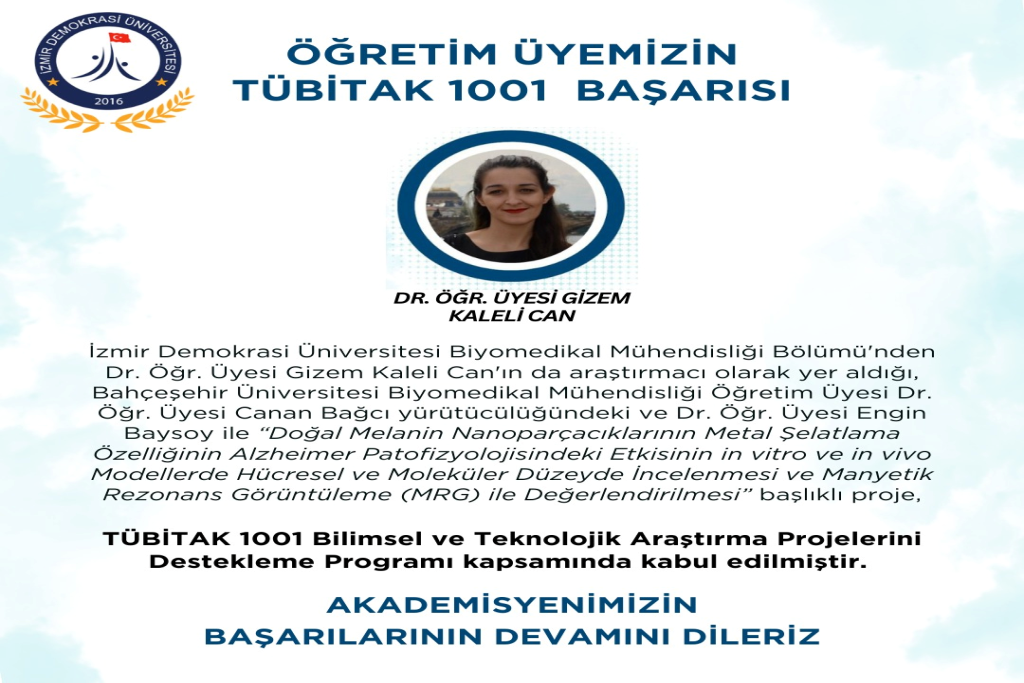 Öğretim Üyemizin TÜBİTAK 1001 Başarısı 